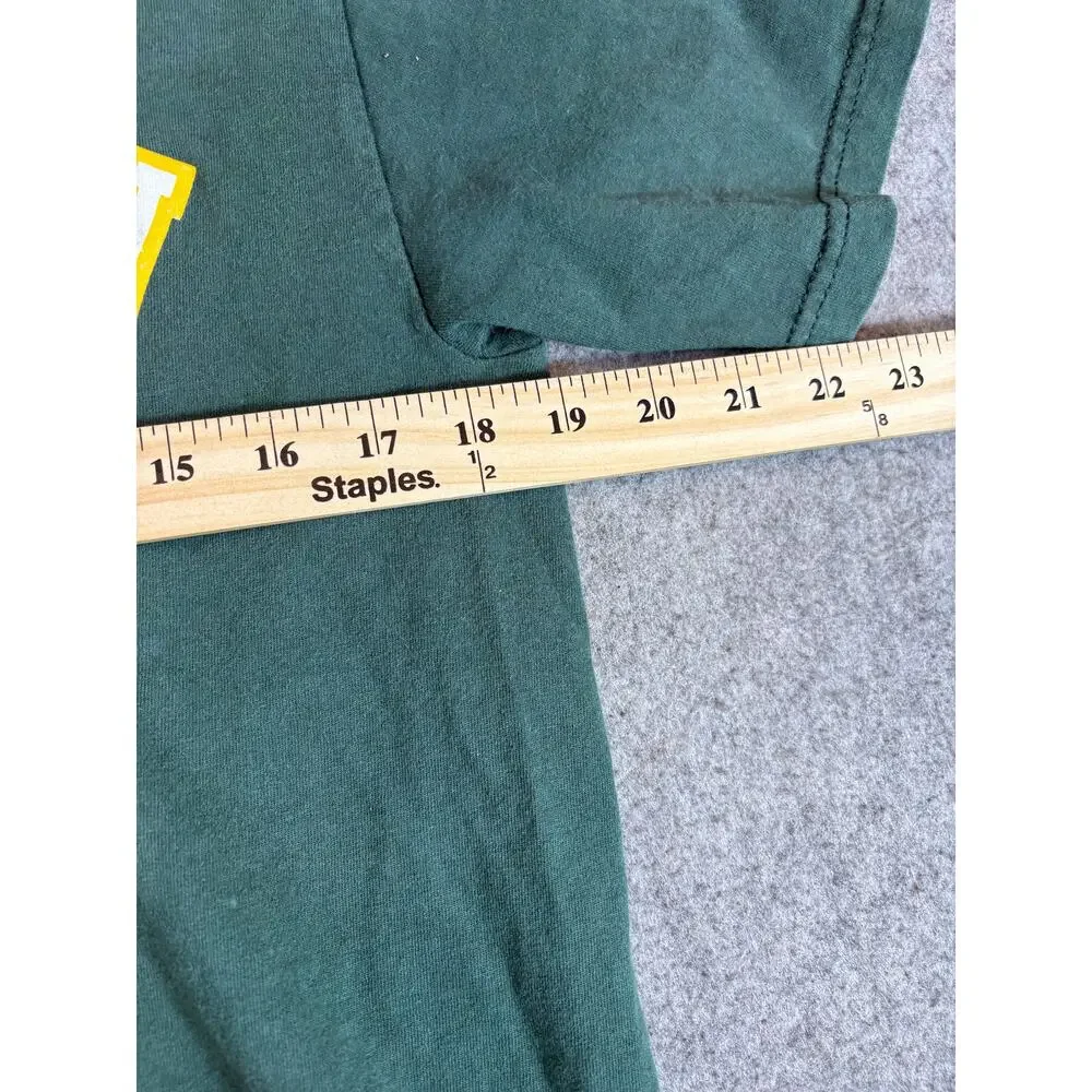 Vintage 90s Champion Athletics T Shirt Mens Medium Green Cotton Streetwear Tee - Picture 5 of 9